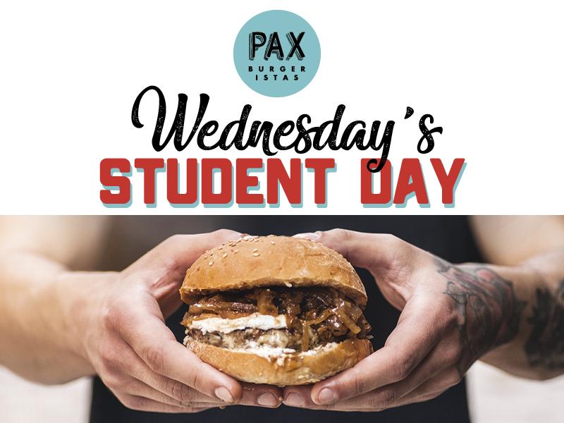 Wednesday's Student Day @ Pax Homemade Burgers